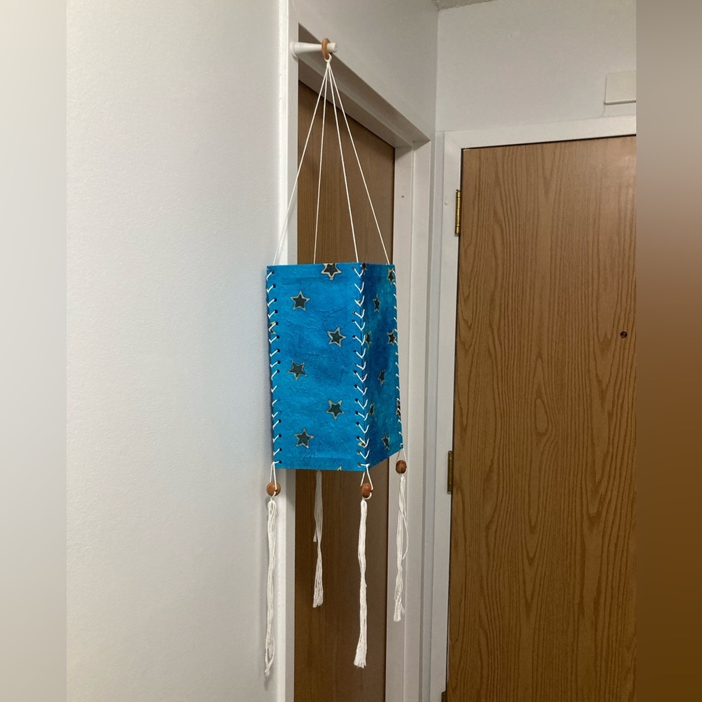 Blue Star hanging lantern or dream catcher
